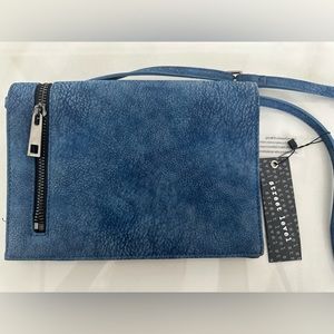 Street Level Blue Suede Cross over bag with tag